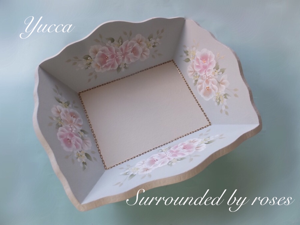 トールペイント作品　トレイ　亜矢様オーダー