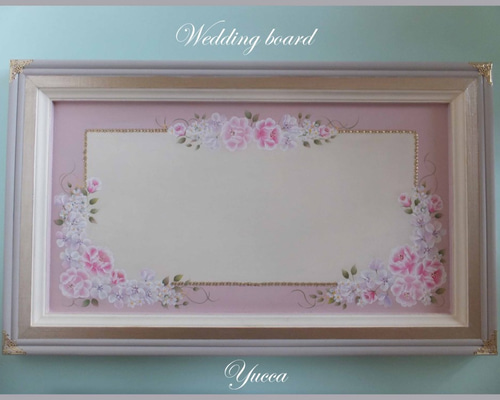 文字お入れします♪薔薇のウエルカムボード 文字お入れします♡