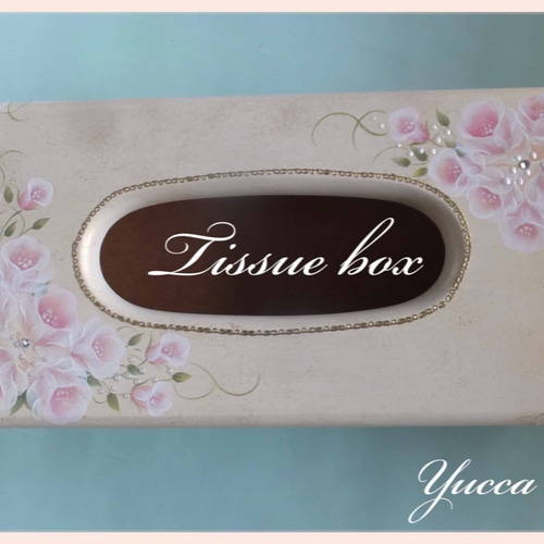 薔薇のティッシュボックス トールペイント その他インテリア雑貨 yucca