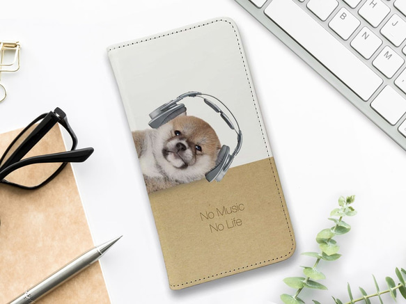 送料無料 全機種対応☆ベルトなし 柴子犬だってNo Music 犬 Google Pixel8a/iPhone15/ 1枚目の画像