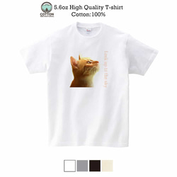 送料無料☆【Tシャツ】天を仰ぐ猫　5.6oz Cotton:100% 1枚目の画像