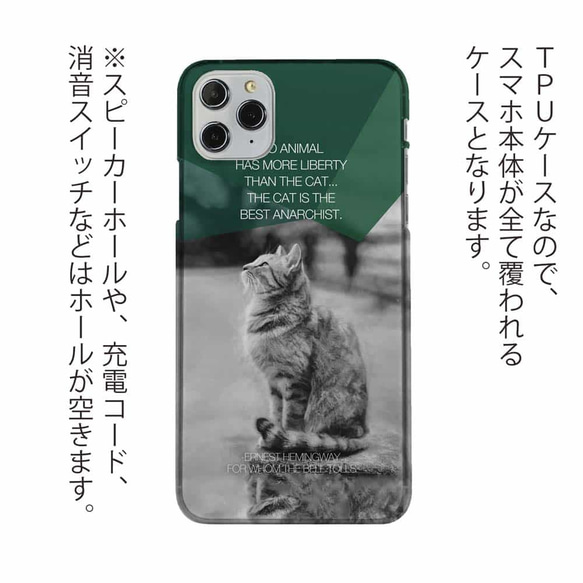 送料無料 全機種対応☆TPUケース TPU ヘミングウェイの猫とは… iPhone15/iPhone15 Pro/ 3枚目の画像