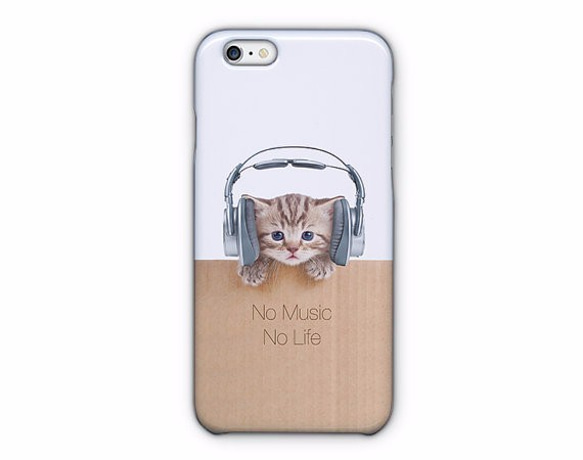 送料無料 iPhoneケース・カバー 猫だってNo Music No Life 猫 iPhone12 mini 5枚目の画像