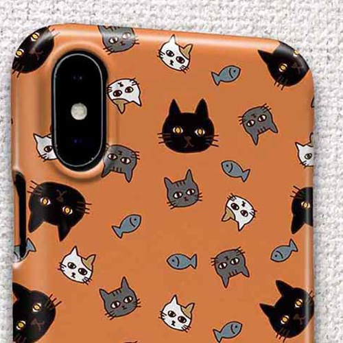 送料無料 iPhoneケース・カバー オレンジ色ニャンズ 猫 iPhone12