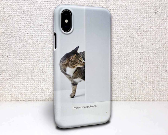 送料無料 iPhoneケース・カバー Even some problem?  猫（ネコ）のスマホケース 猫 1枚目の画像