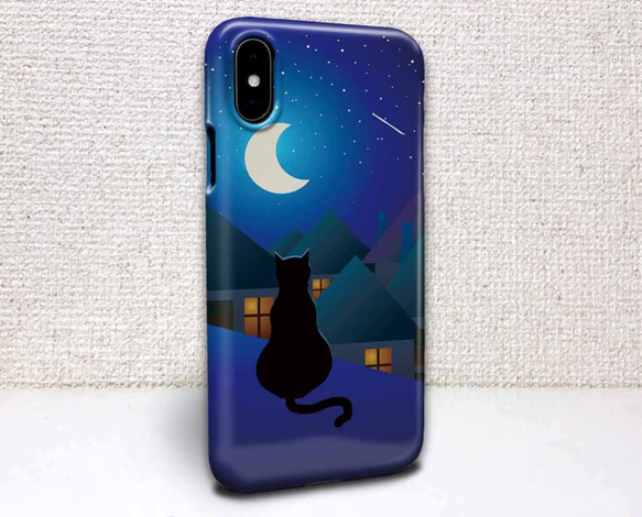 ☆月亮和貓（貓）手機殼 第1張的照片