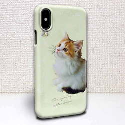 iPhone ハードケース 春の午後 蝶と子猫 猫 iPhoneXR iPhoneXs iPhoneX 1枚目の画像