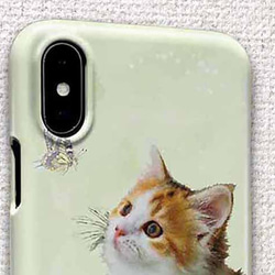 iPhone ハードケース 春の午後 蝶と子猫 猫 iPhoneXR iPhoneXs iPhoneX 2枚目の画像