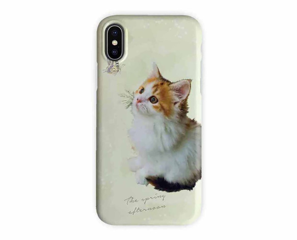 iPhone ハードケース 春の午後 蝶と子猫 猫 iPhoneXR iPhoneXs iPhoneX 3枚目の画像