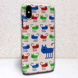送料無料 iPhoneケース・カバー 赤猫・緑猫・青猫 猫 iPhone12 mini iPhone12 Pro 1枚目の画像