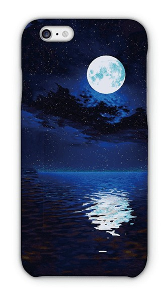 送料無料 iPhoneケース・カバー 海に浮かぶ月 星空 iPhone12 mini iPhone12 Pro 5枚目の画像