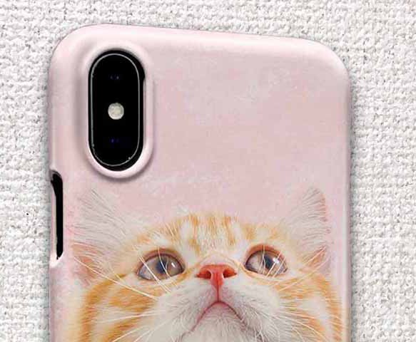 送料無料 iPhoneケース・カバー 見上げる猫 猫 iPhone12 mini iPhone12 Pro 2枚目の画像