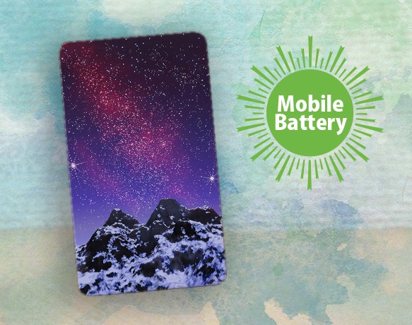 【モバイルバッテリー】雪山の上の済んだ夜空　for iPhone&Android 1枚目の画像