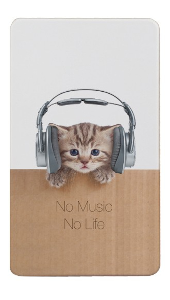 【モバイルバッテリー】猫だってNo Music No Life　for iPhone&Android 2枚目の画像