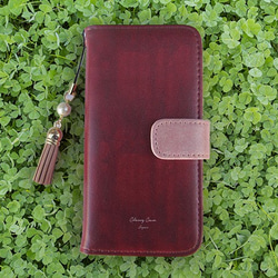 iPhone17/iPhoneAir 全機種対応☆手帳型 スエード風大人のワインレッド