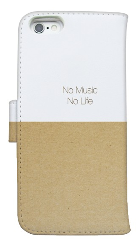 送料無料 全機種対応☆手帳型スマホケース・カバー ゴールデンだってNo Music No Life 犬 4枚目の画像