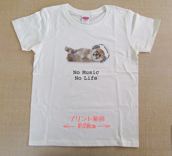 送料無料☆【ドライTシャツ】柴子犬だってNo Music No Life 3枚目の画像