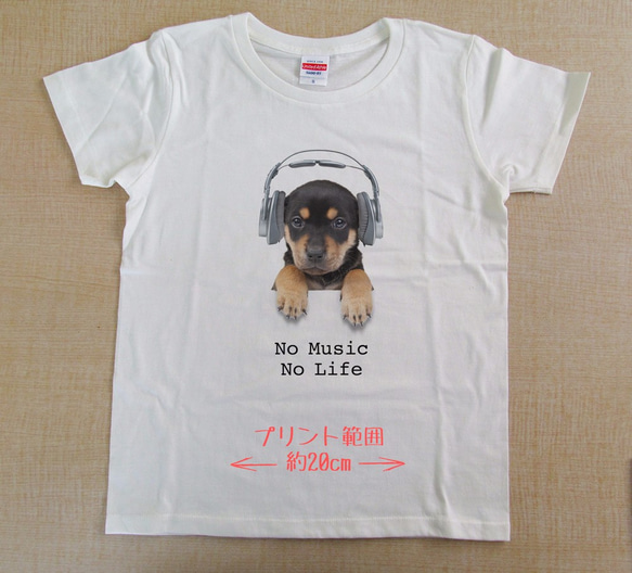 送料無料☆【ドライTシャツ】子犬だってNo Music No Life 3枚目の画像