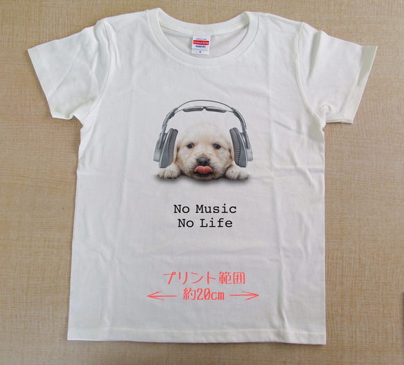 送料無料☆【ドライTシャツ】ゴールデンレトリバー子犬だってNo Music No Life 3枚目の画像