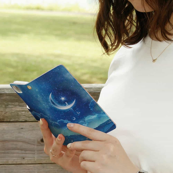 iPhone17/iPhone Air/iPhone17 Pro  全機種対応☆手帳型 月と星と地上の物語 8枚目の画像