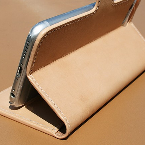 送料無料 全機種対応☆本革ケース 本革スマホケース ナチュラル