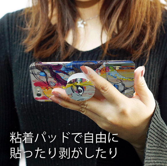 iPhoneX iPhone8 Xperia XZ1塗鴉女款眼睛硬盒+ POP支架Joy Grip 第3張的照片