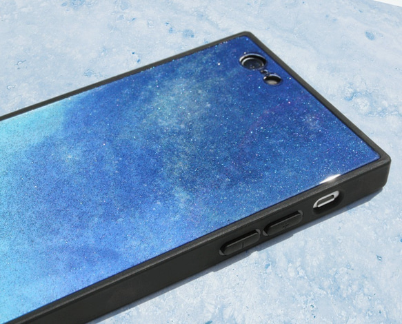 iPhone ハードケース スクエアケース Starry Sky 星空 ガラス iPhone8 iPhoneX 3枚目の画像