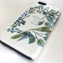 送料無料 耐衝撃ケース タフケース 水彩で描いた花とハーブ iPhoneXs iPhoneX 2枚目の画像