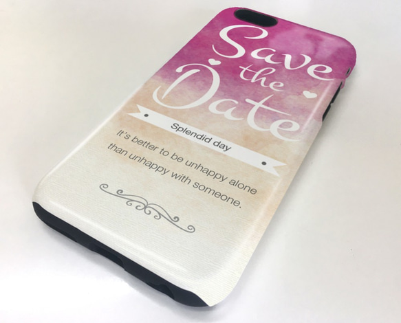 送料無料 耐衝撃ケース タフケース Save the date 素晴らしい一日 iPhoneXs iPhoneX 2枚目の画像