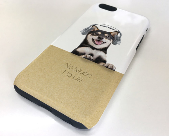 免費送貨防震套Shiba（Shiba Inu）黑色沒有音樂iPhone Xs iPhoneX 第2張的照片