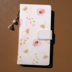 iPhone14/所有型號免運費☆ 筆記本型智能手機保護套/保護套 帶花瓣背帶的春天花朵 花卉圖案 第1張的照片