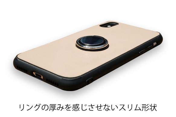 iPhoneケース・カバー TPUケース 本革 ベージュ  "TPU iPhoneXR iPhoneXs 2枚目の画像