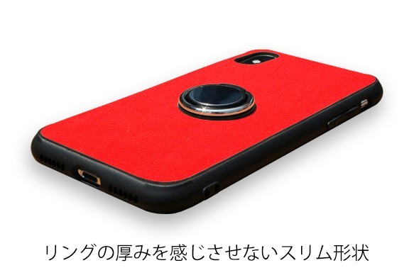 iPhoneケース・カバー TPUケース 本革 レッド? "TPU iPhoneXR iPhoneXs 3枚目の画像