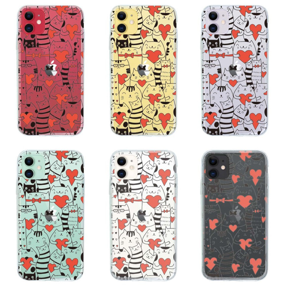 送料無料 全機種対応☆TPUケース Love Cat iPhone15/iPhone15 Pro/ 3枚目の画像