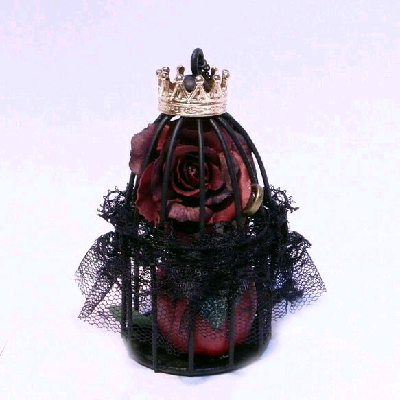 dark rose cage necklace A 1枚目の画像