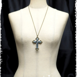 WEB限定商品Cross Church necklace（ブラック） 2枚目の画像