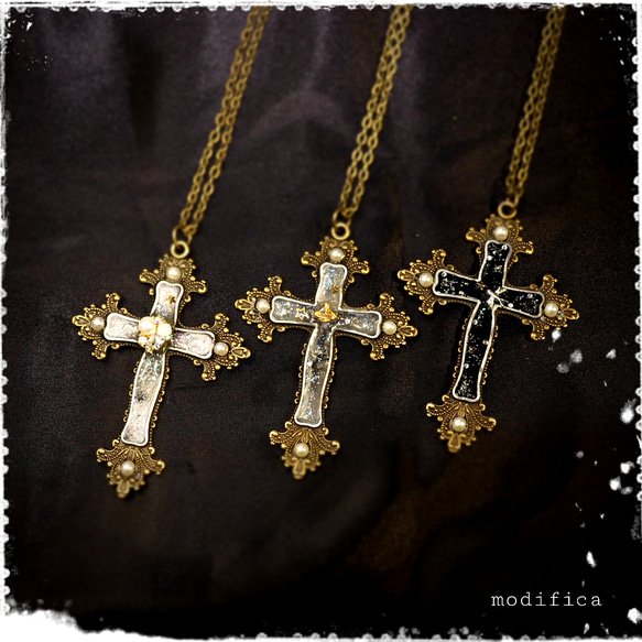 WEB限定商品Cross Church necklace（ブラック） 3枚目の画像