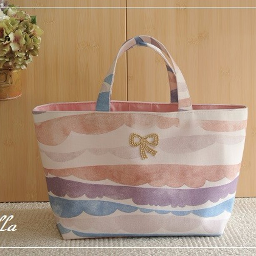 ゆう様オーダー品】ゴールドリボンのトートバッグ トートバッグ stella 