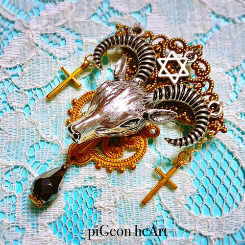 ブローチ ❥Satan 山羊と六芒星のブローチ Ⅺ〜バフォメット