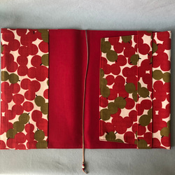 ブックカバー A4ノートサイズ  赤(だんご)　No.964 2枚目の画像