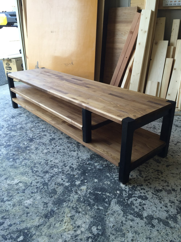 hotaru　TVボード　１枚板　男前家具　高級感　ウォールナット　天然木　無垢材　オーダー可　 3枚目の画像