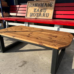 hotaru　男前家具　ローテーブル　楕円型　リビングテーブル　天然木　無垢材　オーダー可　人気商品 2枚目の画像