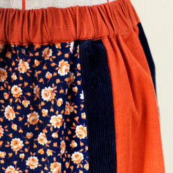 【花柄ヴィンテージ】ガーデンスカート（オレンジローズ）☆送料無料☆ 4枚目の画像