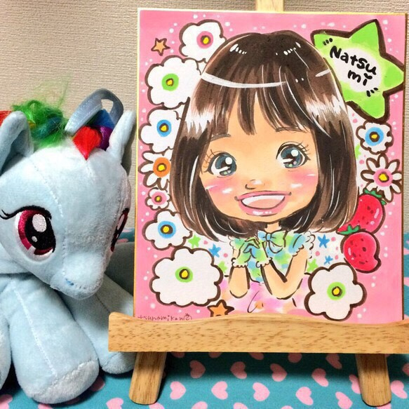 ミニ色紙 ゆめかわいい似顔絵【期間限定セール中】 1枚目の画像