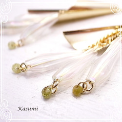 Kasumi耳環的靈感來自一束百合花蛋奶酥玻璃珠de-59-ks-278 第2張的照片