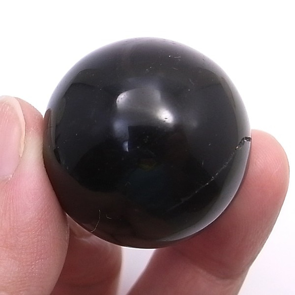 大尺寸天然石珠/出售黑煙石英30mm孔4mm圓球珠gs-sp-8041 第4張的照片
