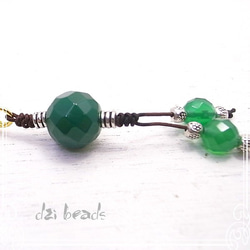 dzi-beads　天然石ストラップ・グリーンアゲート　de-11-dz-51 2枚目の画像