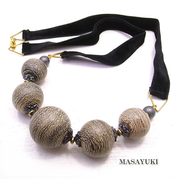 ＭＡＳＡＹＵＫＩ　木製ネックレス-本鉄刀木-　de-106-my-11