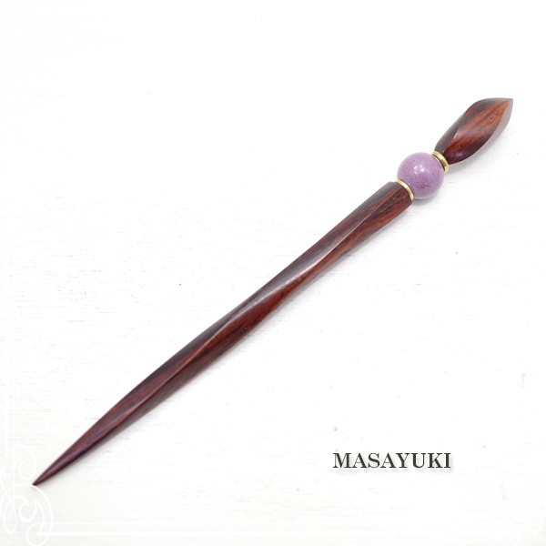 ＭＡＳＡＹＵＫＩ　木製かんざし-本紫檀-　de-106-my-25