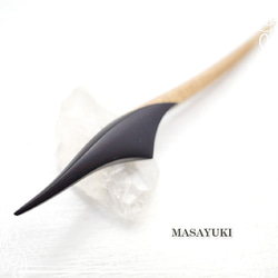 MASAYUKI 木製髮夾-楓木（鳥眼）/ Ebony-de-106-my-29 第5張的照片